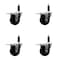 Service Caster 3.5'' Phenolic Swivel 1'' Expanding Stem Caster Set Total Lock Brake, 4PK SCC-EXTTL20S3514-PHS-1-4 - alternate 1